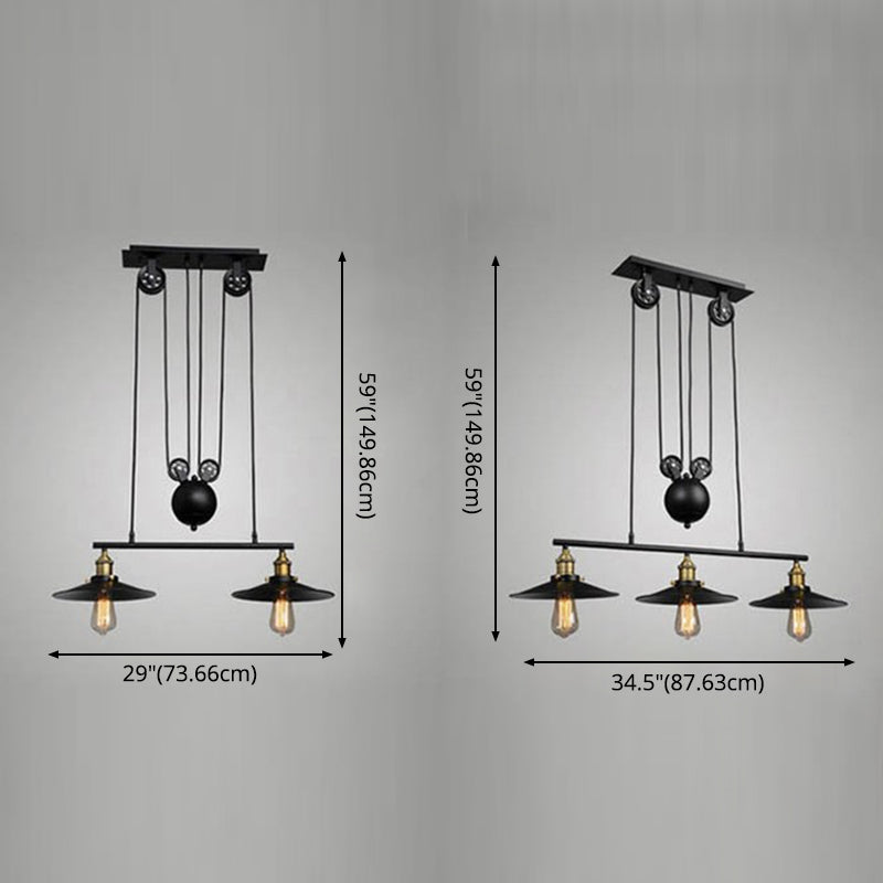 Pulley Metal Island Pendant Chandelier Industrial Dining Room Island Light Fixtures