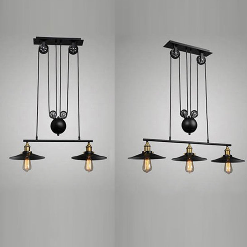 Pulley Metal Island Pendant Chandelier Industrial Dining Room Island Light Fixtures