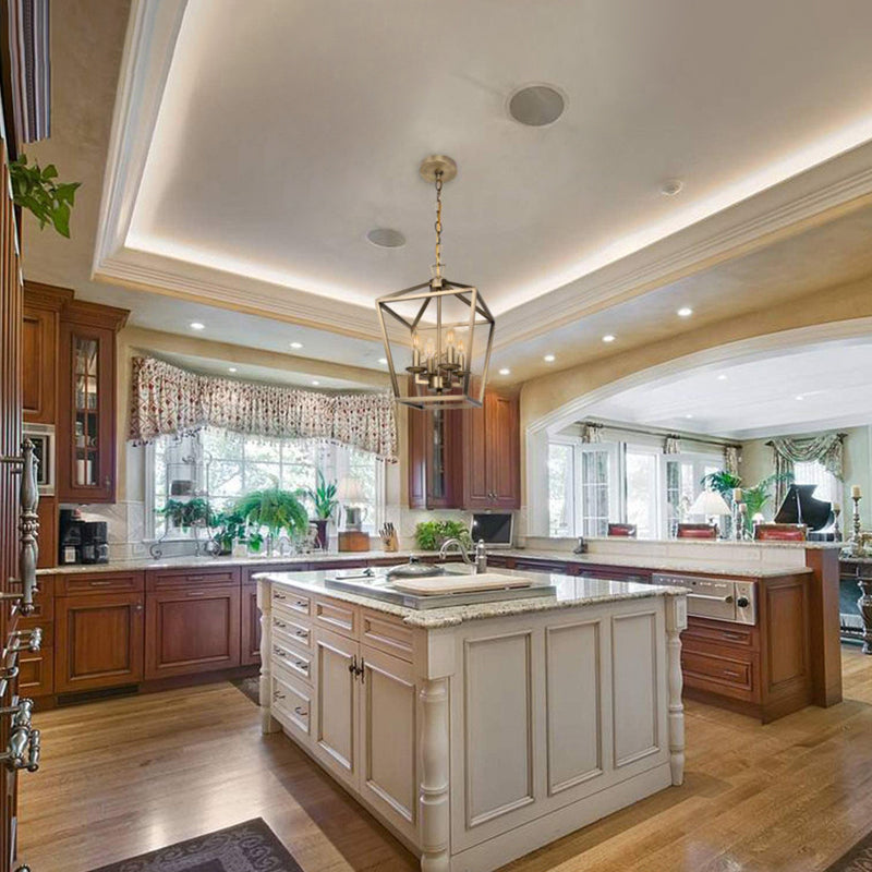 Luz de techo de hierro forjado de hierro forjado de ajuste ajustable de cuadrado industrial para el comedor