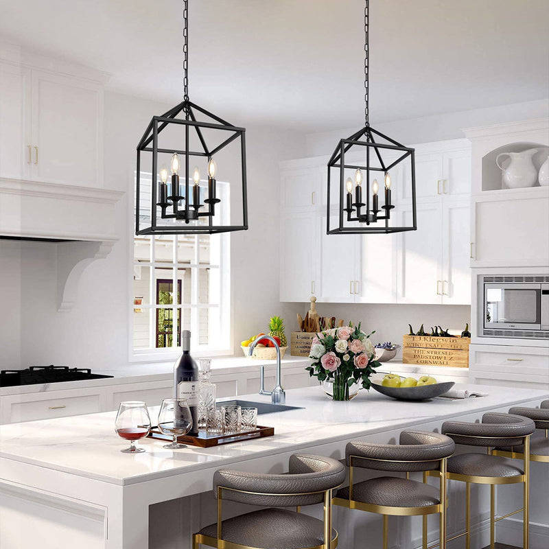 Luz de techo de hierro forjado de hierro forjado de ajuste ajustable de cuadrado industrial para el comedor