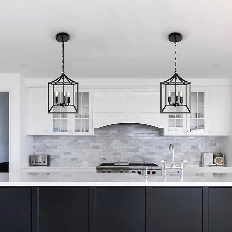 Luz de techo de hierro forjado de hierro forjado de ajuste ajustable de cuadrado industrial para el comedor