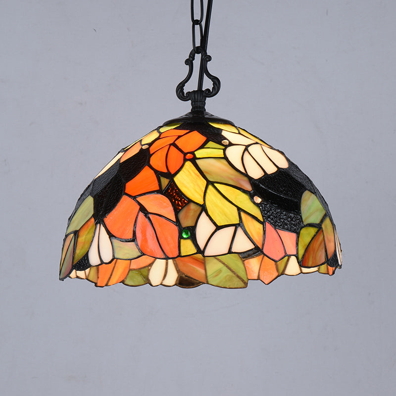 Baroque Hand Cut Glass Single Pendant Domed Suspended Lighting Fixture for Kitchen