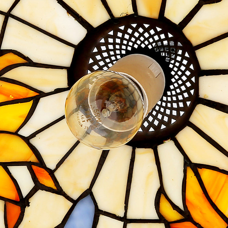 Baroque Hand Cut Glass Single Pendant Domed Suspended Lighting Fixture for Kitchen