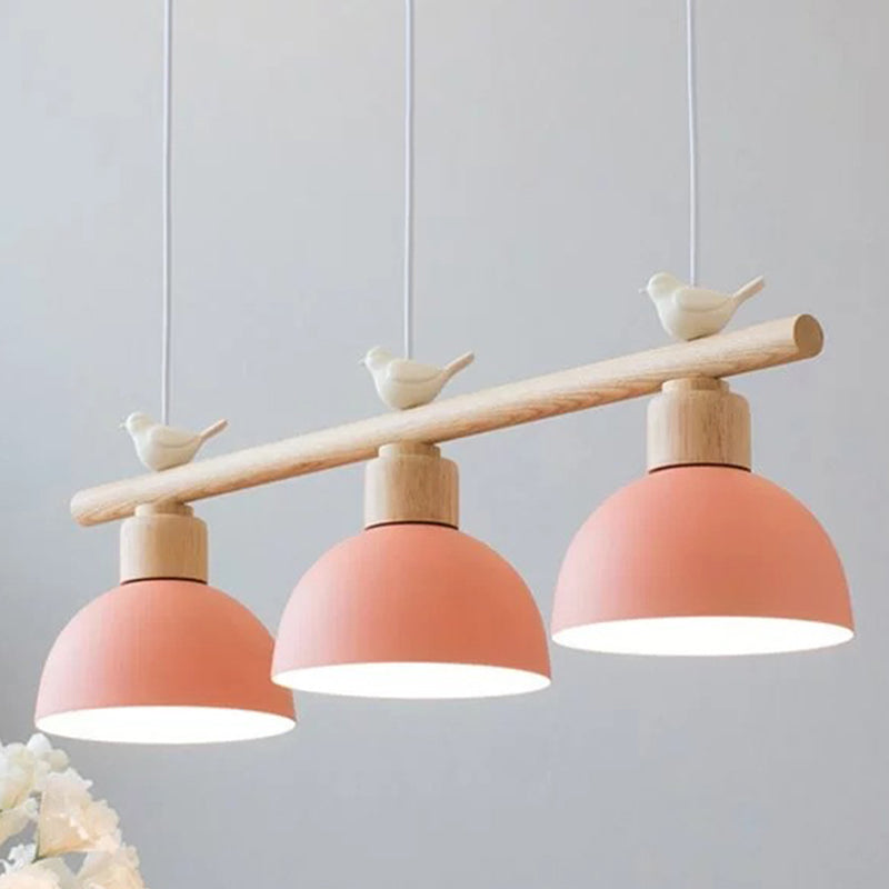 Metal 3 Lights Island Pendant Lighting Round Minimalist Island Light Fixtures for Dining Room