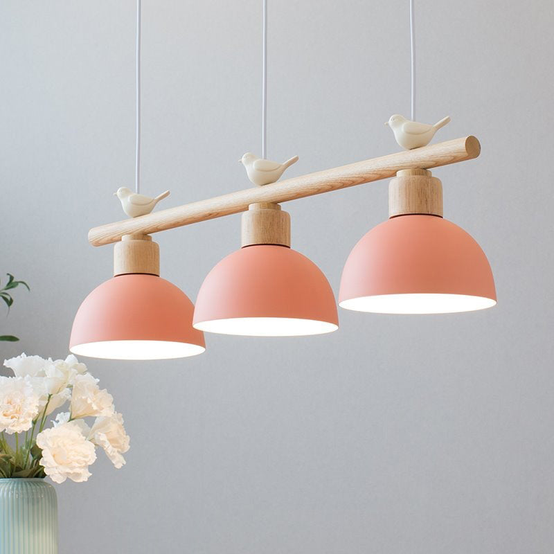 Metal 3 Lights Island Pendant Lighting Round Minimalist Island Light Fixtures for Dining Room