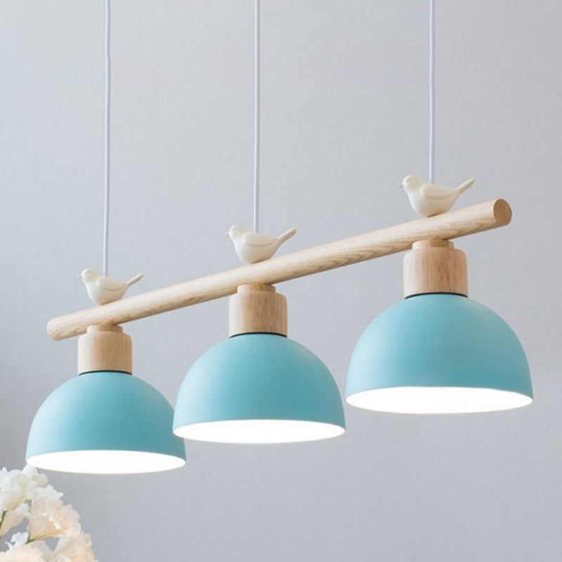 Metal 3 Lights Island Pendant Lighting Round Minimalist Island Light Fixtures for Dining Room