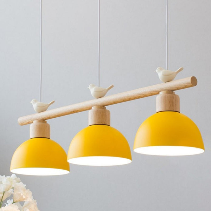 Metal 3 Lights Island Pendant Lighting Round Minimalist Island Light Fixtures for Dining Room