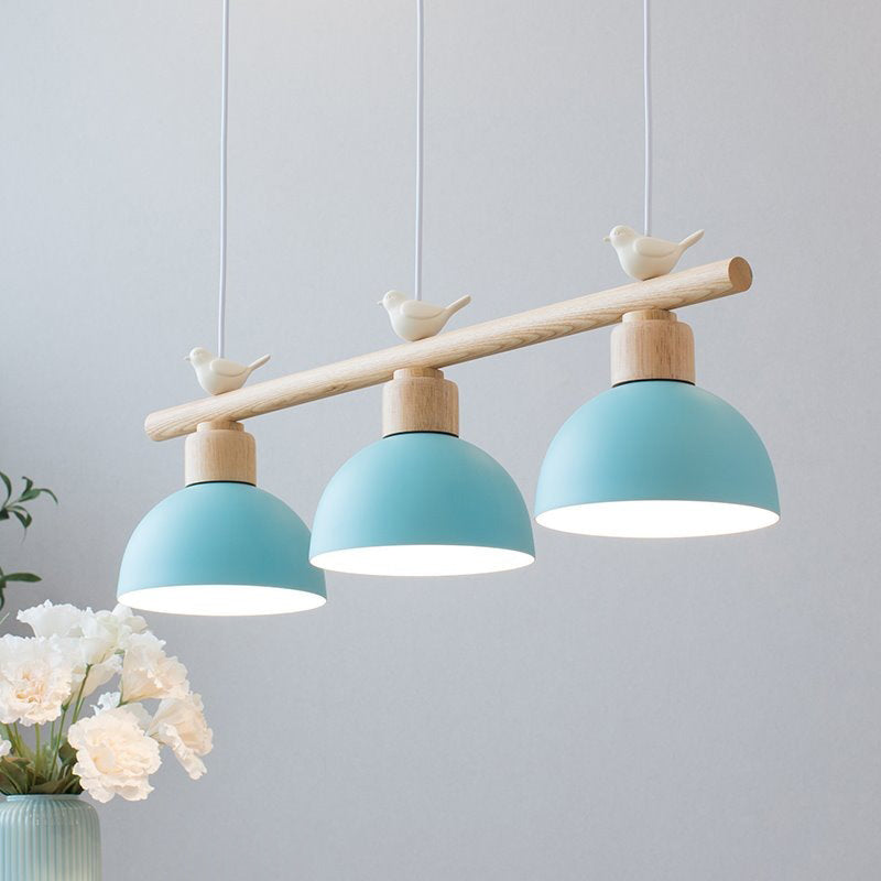 Metal 3 Lights Island Pendant Lighting Round Minimalist Island Light Fixtures for Dining Room