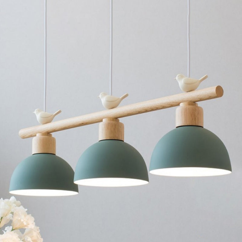 Metal 3 Lights Island Pendant Lighting Round Minimalist Island Light Fixtures for Dining Room