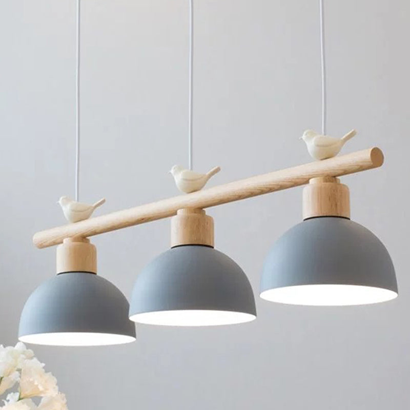 Metal 3 Lights Island Pendant Lighting Round Minimalist Island Light Fixtures for Dining Room