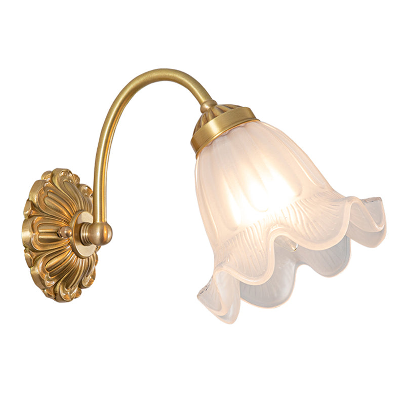 Modern Minimalist Style Gooseneck Wall Mounted Light Fixture 1 Light Wall Sconce Lights with Glass Shade