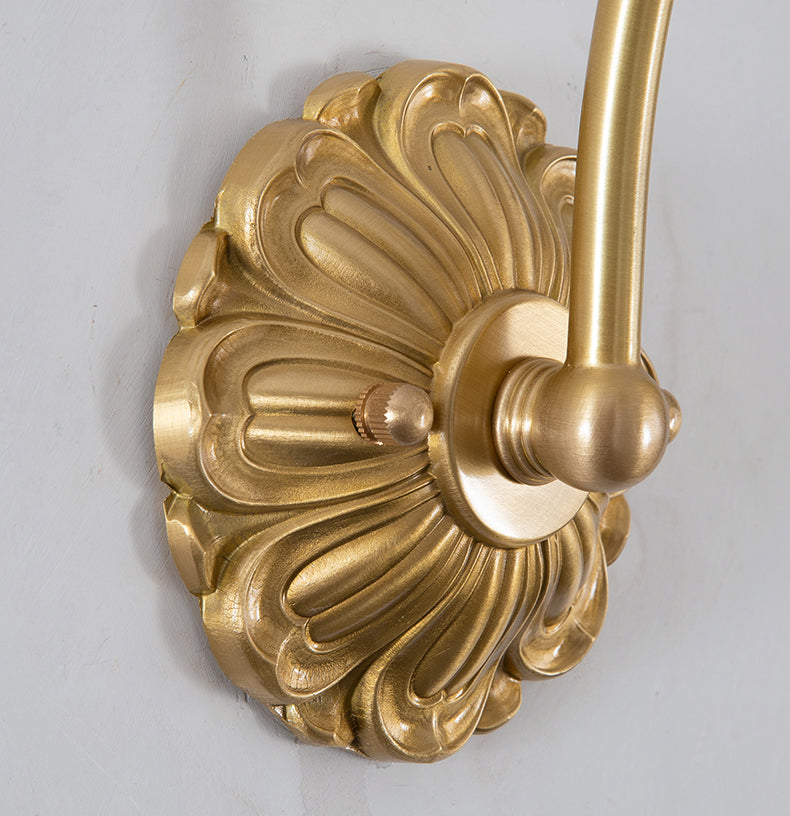 Modern Minimalist Style Gooseneck Wall Mounted Light Fixture 1 Light Wall Sconce Lights with Glass Shade