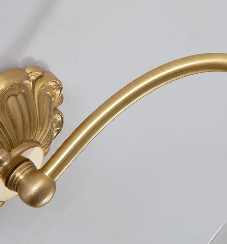 Modern Minimalist Style Gooseneck Wall Mounted Light Fixture 1 Light Wall Sconce Lights with Glass Shade