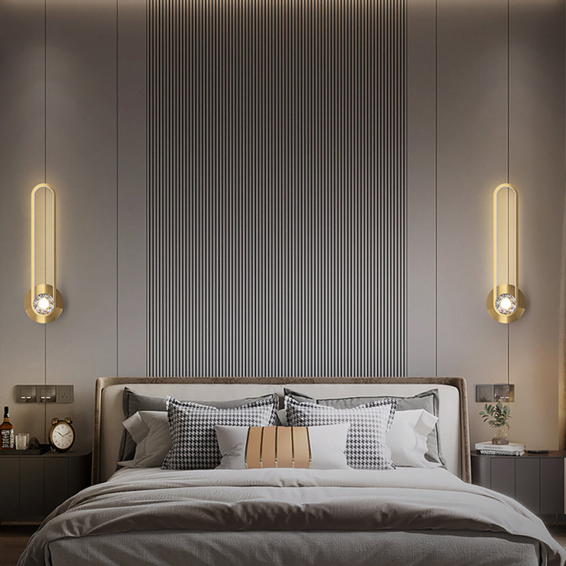 Modern Luxury Style Wall Mounted Light Fixture Copper Flush Mount Wall Sconce for Living Room