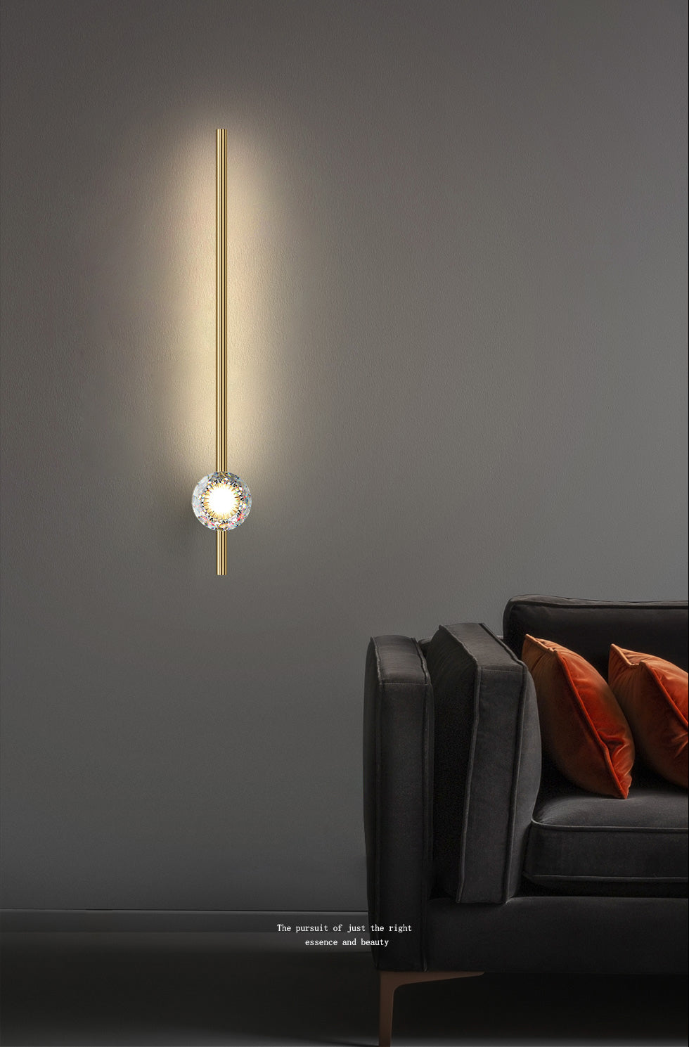 Modern Luxury Style Wall Mounted Light Fixture Copper Flush Mount Wall Sconce for Living Room