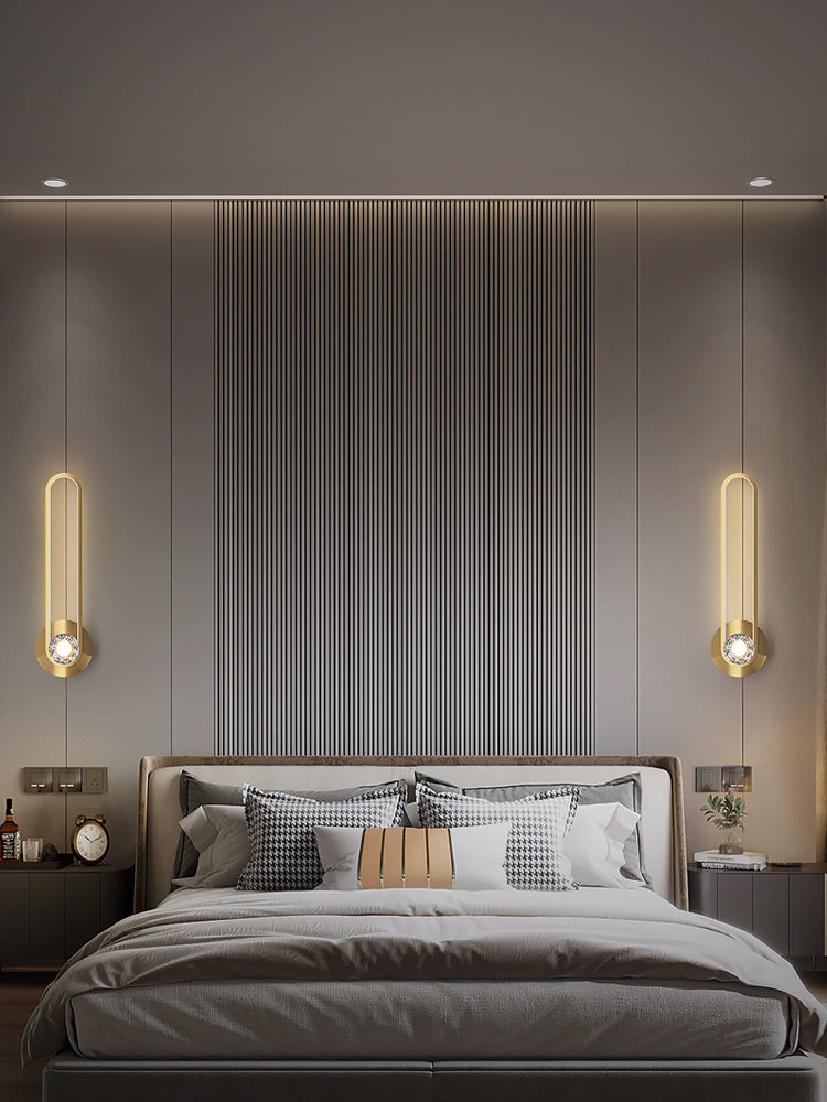 Modern Luxury Style Wall Mounted Light Fixture Copper Flush Mount Wall Sconce for Living Room