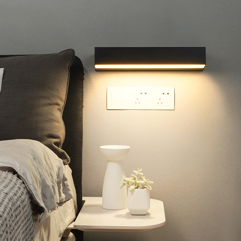 Modern Minimalist Style Rectangle Flush Mount Wall Sconce Aluminum 1 Light Wall Mount Light Fixture for Bedroom