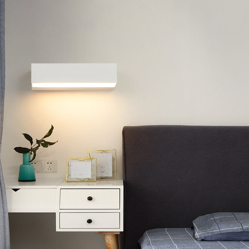 Modern Minimalist Style Rectangle Flush Mount Wall Sconce Aluminum 1 Light Wall Mount Light Fixture for Bedroom