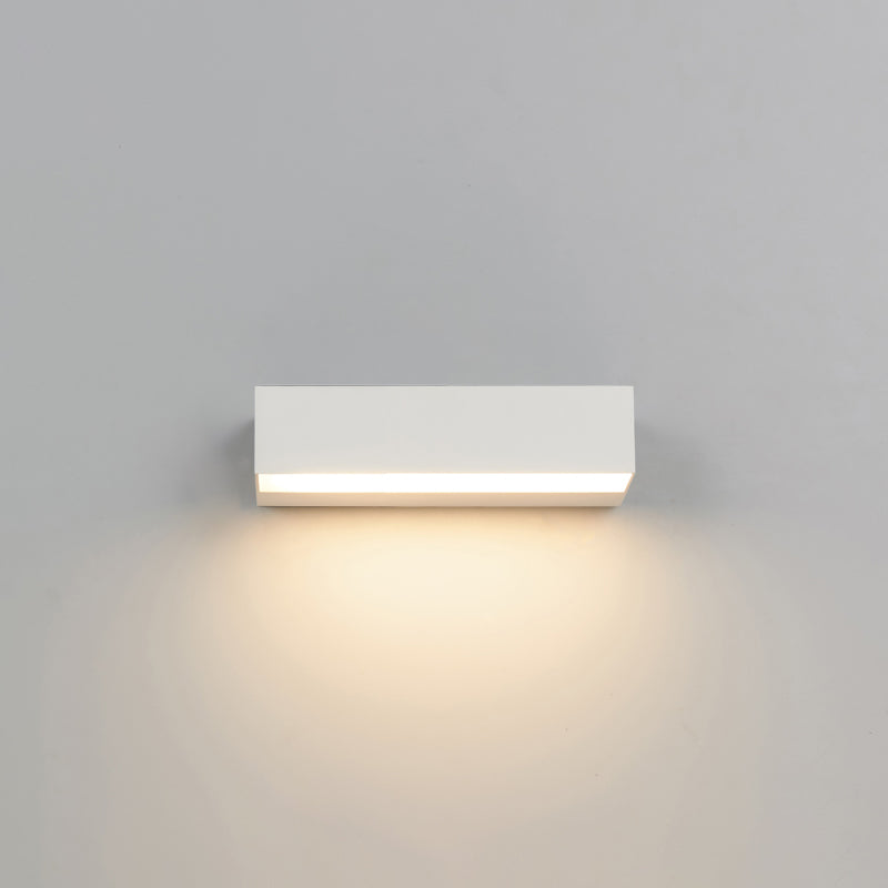 Modern Minimalist Style Rectangle Flush Mount Wall Sconce Aluminum 1 Light Wall Mount Light Fixture for Bedroom