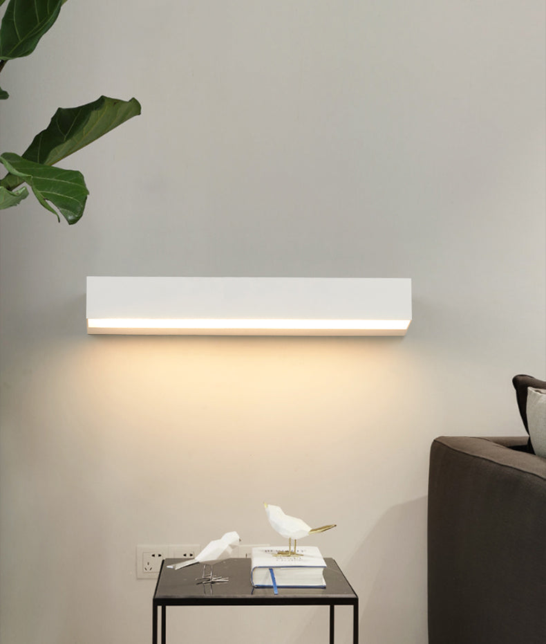 Modern Minimalist Style Rectangle Flush Mount Wall Sconce Aluminum 1 Light Wall Mount Light Fixture for Bedroom