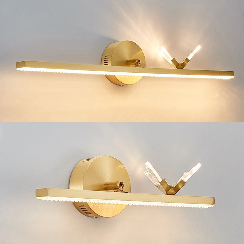 Minimaliste moderne à vanité murale rationalisée Lumières Copper Vanity Wall Lighttures pour salle de bain