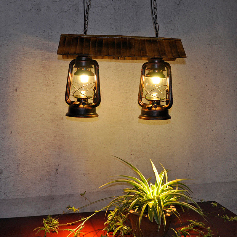 Kerosene Lamp Island Lighting Metallic Retro Industrial Style Pendant Lighting Fixtures for Restaurant