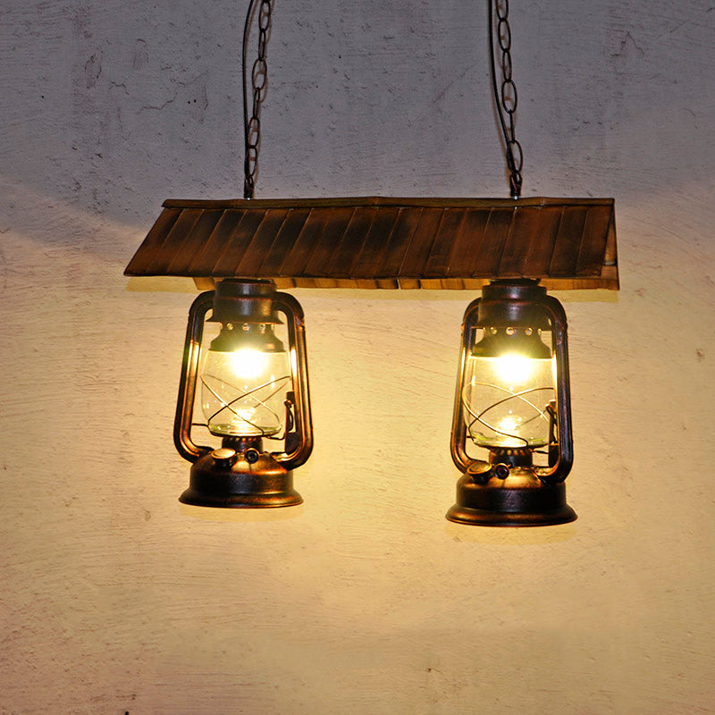 Kerosene Lamp Island Lighting Metallic Retro Industrial Style Pendant Lighting Fixtures for Restaurant