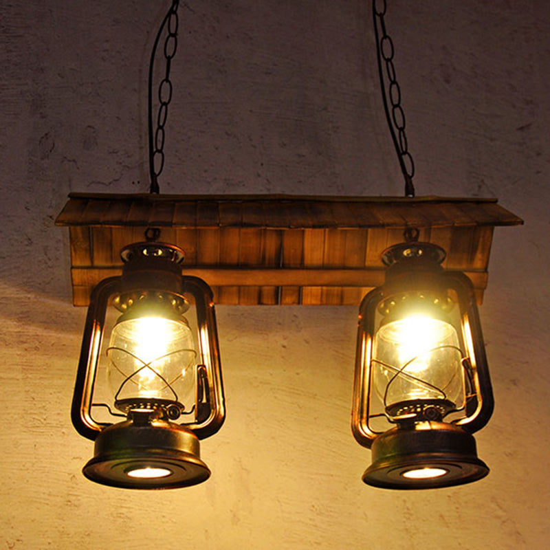 Kerosene Lamp Island Lighting Metallic Retro Industrial Style Pendant Lighting Fixtures for Restaurant