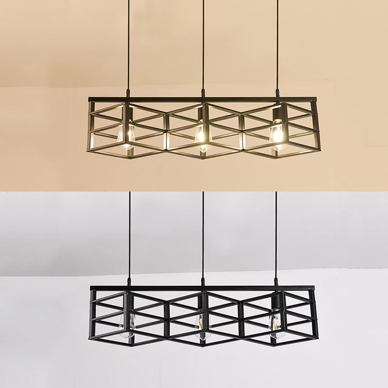 Iluminación colgante de isla metálica INDUSTRIA RESTAURADA NEGRA RESTAURANTE CANDELIER DEL POSTENTO