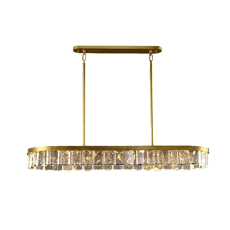 Oval Crystal Island Pendant Lighting Contemporary Dining Room Island Light Fixtures