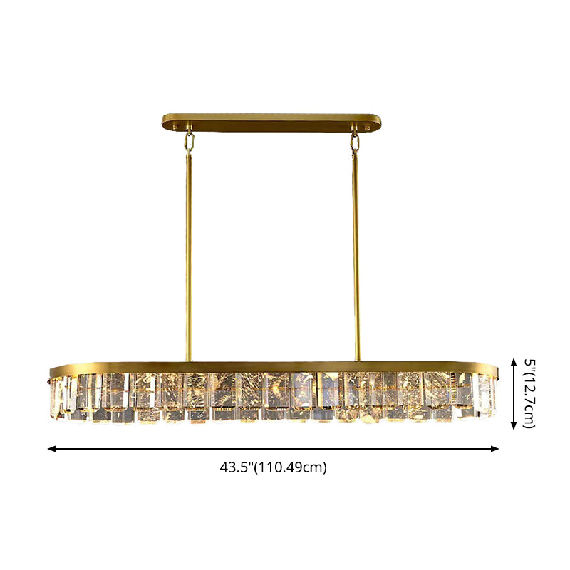 Oval Crystal Island Pendant Lighting Contemporary Dining Room Island Light Fixtures