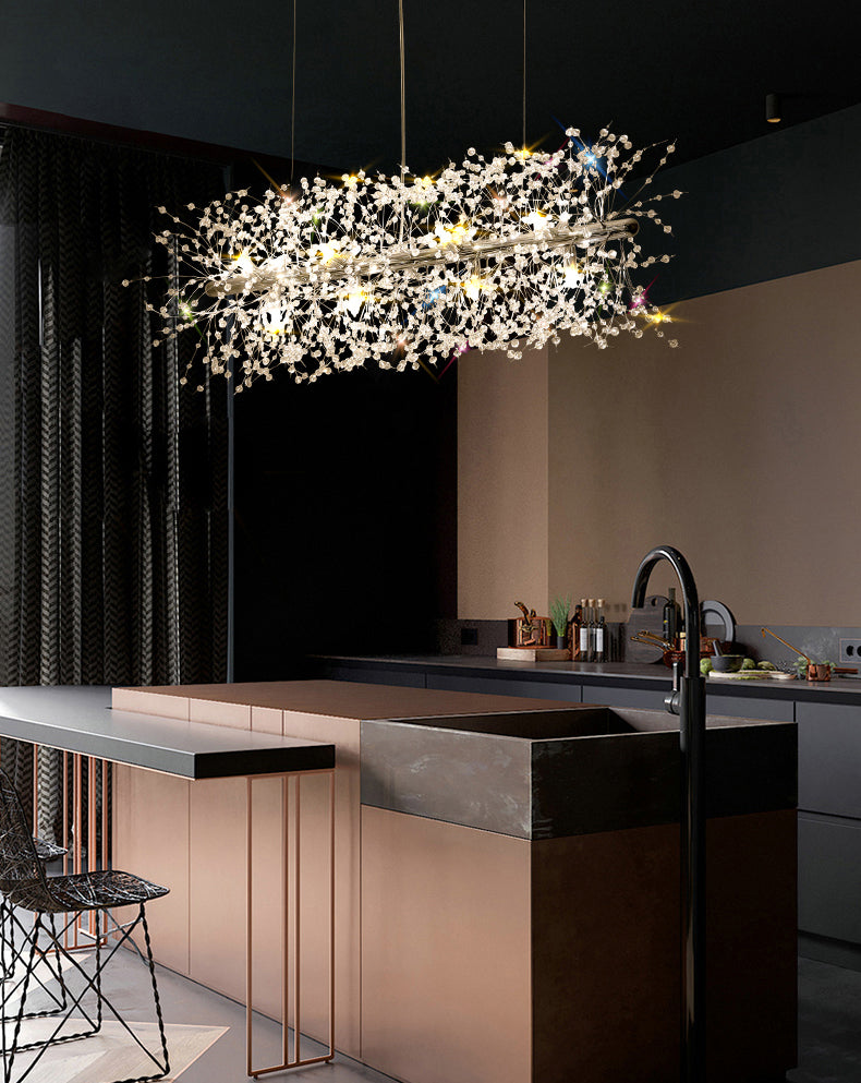 Luce a ciondolo di Crystal Island di ramificazione Modern Dining Room Isola lampade