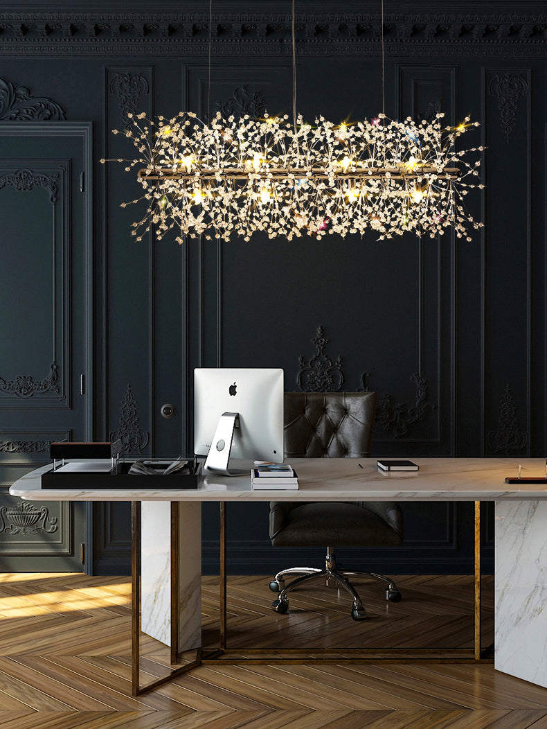 Luce a ciondolo di Crystal Island di ramificazione Modern Dining Room Isola lampade