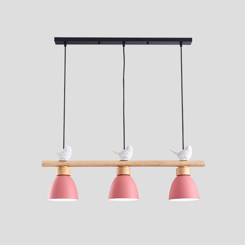 Metal 3 Lights Island Pendant Lighting Bell-Shaped Modern Island Light Fixtures for Dining Room