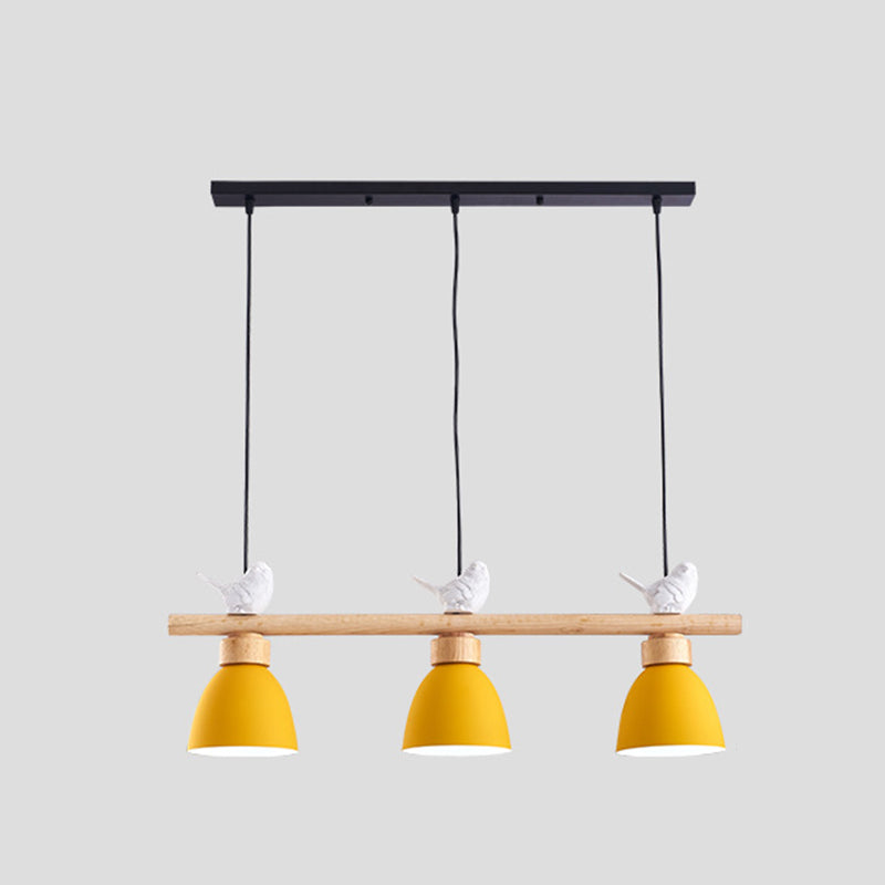 Metal 3 Lights Island Pendant Lighting Bell-Shaped Modern Island Light Fixtures for Dining Room