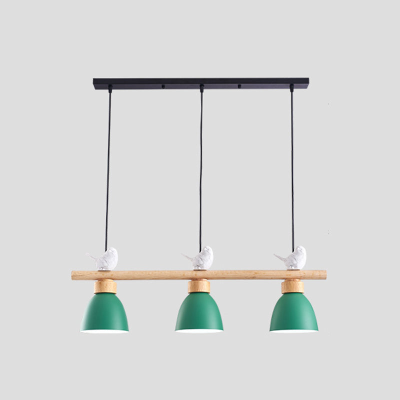 Metal 3 Lights Island Pendant Lighting Bell-Shaped Modern Island Light Fixtures for Dining Room