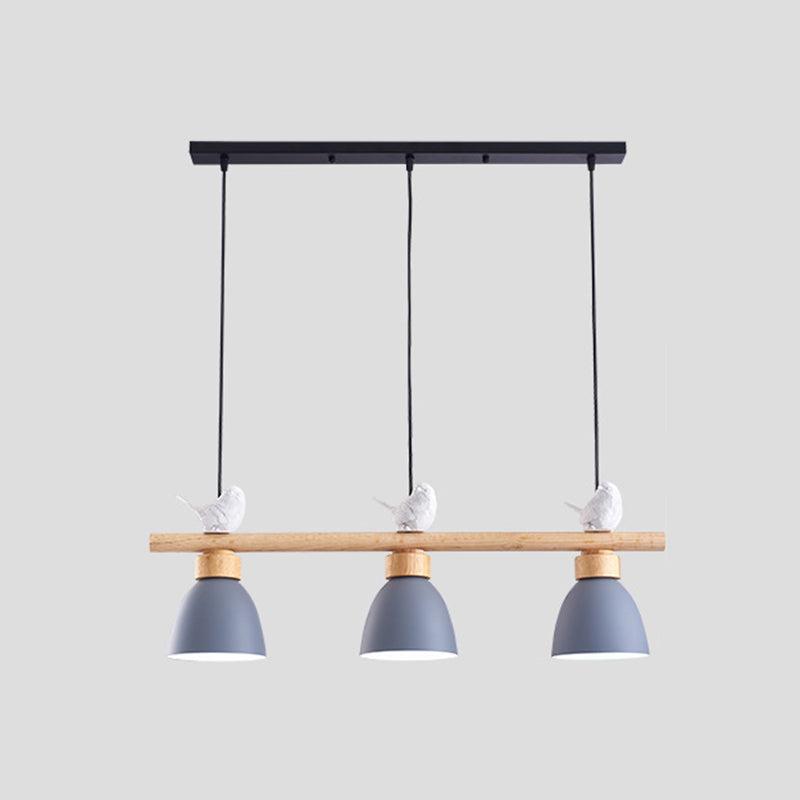 Metal 3 Lights Island Pendant Lighting Bell-Shaped Modern Island Light Fixtures for Dining Room