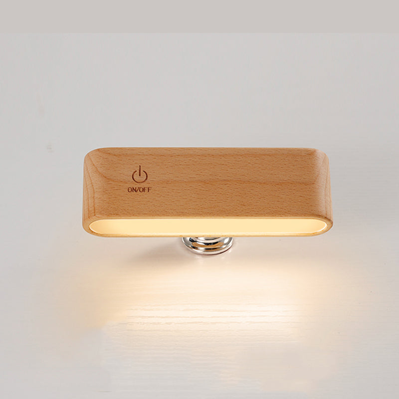 Simplicidad nórdica Luces de madera de madera Rectatable Rectangular Creative LED Lámpara de pared para dormitorio