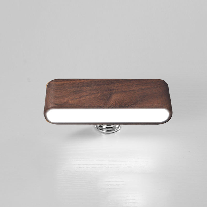 Simplicidad nórdica Luces de madera de madera Rectatable Rectangular Creative LED Lámpara de pared para dormitorio