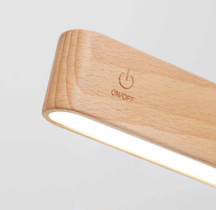 Simplicidad nórdica Luces de madera de madera Rectatable Rectangular Creative LED Lámpara de pared para dormitorio