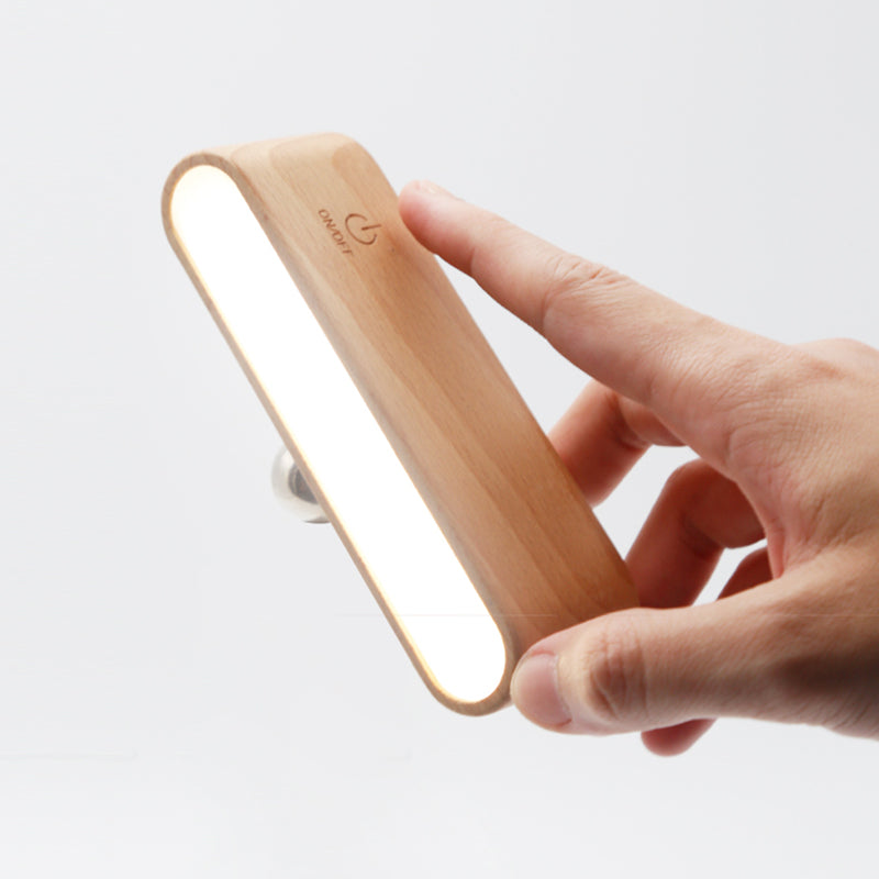 Simplicidad nórdica Luces de madera de madera Rectatable Rectangular Creative LED Lámpara de pared para dormitorio