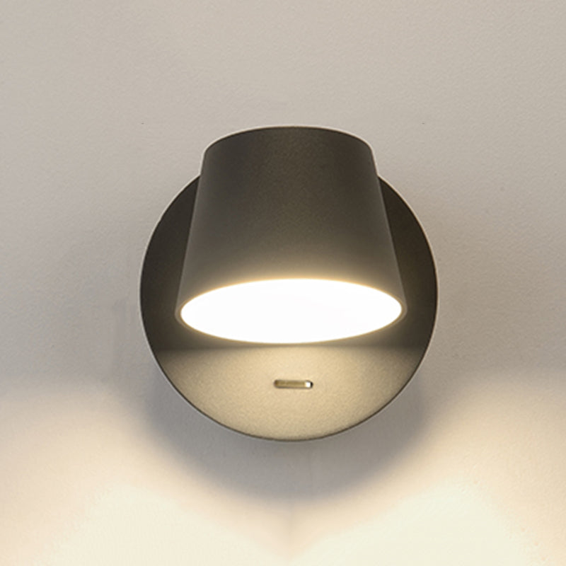 350 ° roteerbare cilindrische LED -wandlamp eigentijds minimalisme Bedide LED leeslampje met onafhankelijke schakelaarontwerp