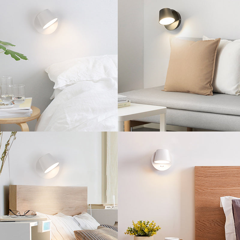 350 ° roteerbare cilindrische LED -wandlamp eigentijds minimalisme Bedide LED leeslampje met onafhankelijke schakelaarontwerp