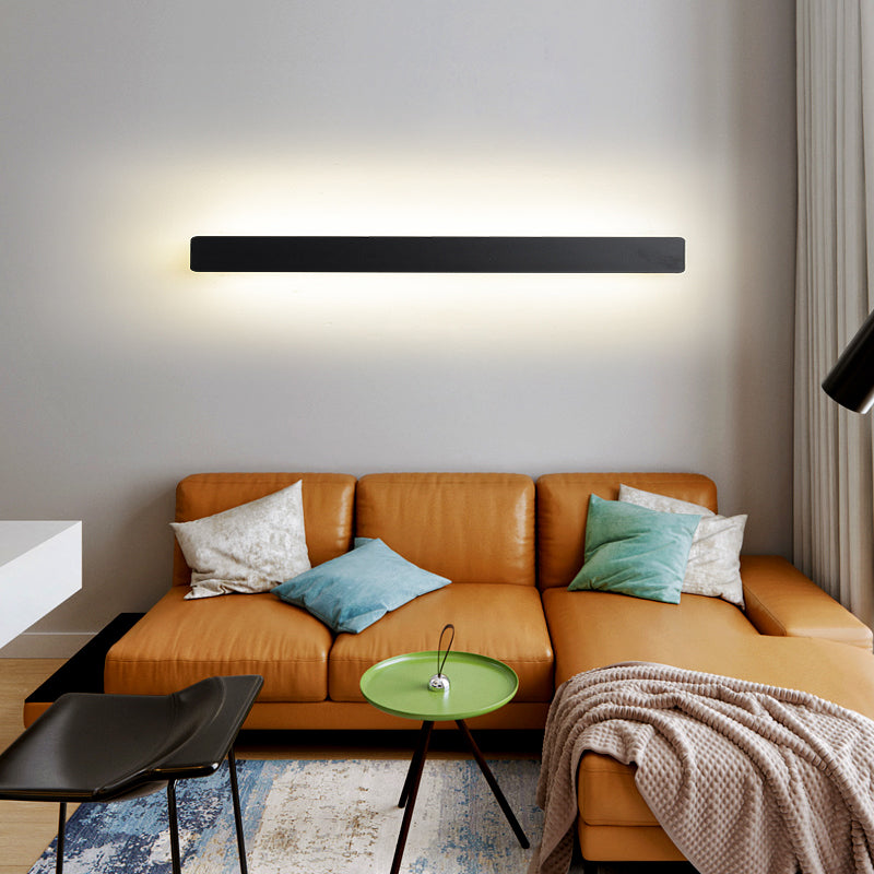 Estilo moderno de estilo minimalista de montaje lineal montura de pared de metal de pared de pared de pared lámpara para sala de estar