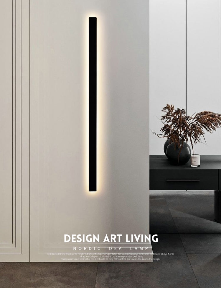 Estilo moderno de estilo minimalista de montaje lineal montura de pared de metal de pared de pared de pared lámpara para sala de estar