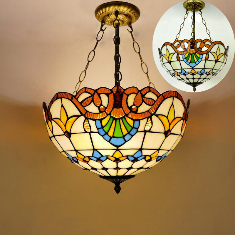 Koepelmeel kroonluchter verlichtingsarmatuur Tiffany-stijl veelkleurige gebrandschilderd glas kroonluchter hanglampje