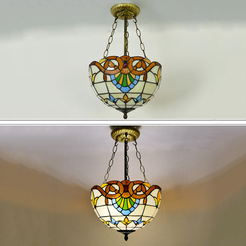 Koepelmeel kroonluchter verlichtingsarmatuur Tiffany-stijl veelkleurige gebrandschilderd glas kroonluchter hanglampje