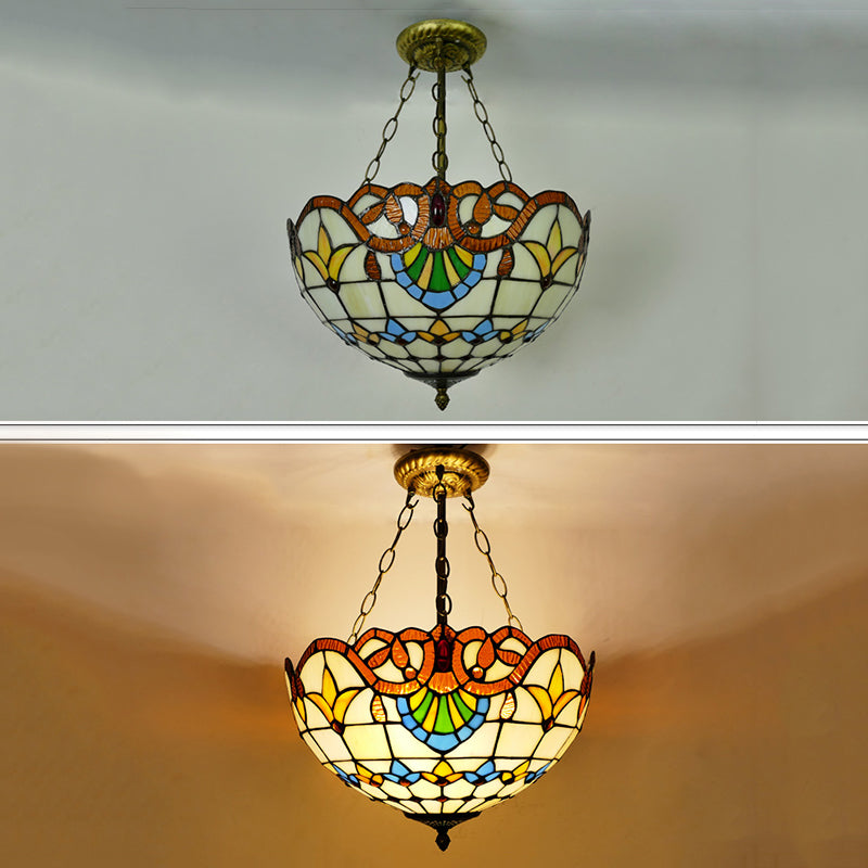 Koepelmeel kroonluchter verlichtingsarmatuur Tiffany-stijl veelkleurige gebrandschilderd glas kroonluchter hanglampje