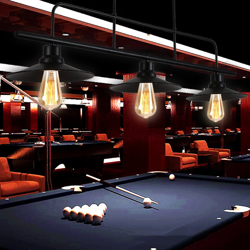 Metal 3 Lights Island Pendant Lighting Flared Industrial Island Light Fixtures for Dining Room