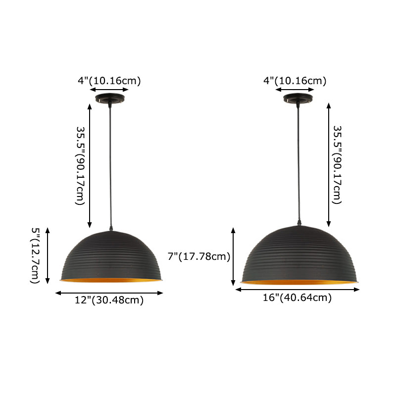 Lampada a sospensione a ciondolo a 1-bulba in oro industriale in alluminio interno appeso per il ristorante